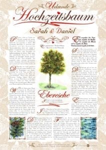 Hochzeitsbaum Urkunde Romantik Eberesche